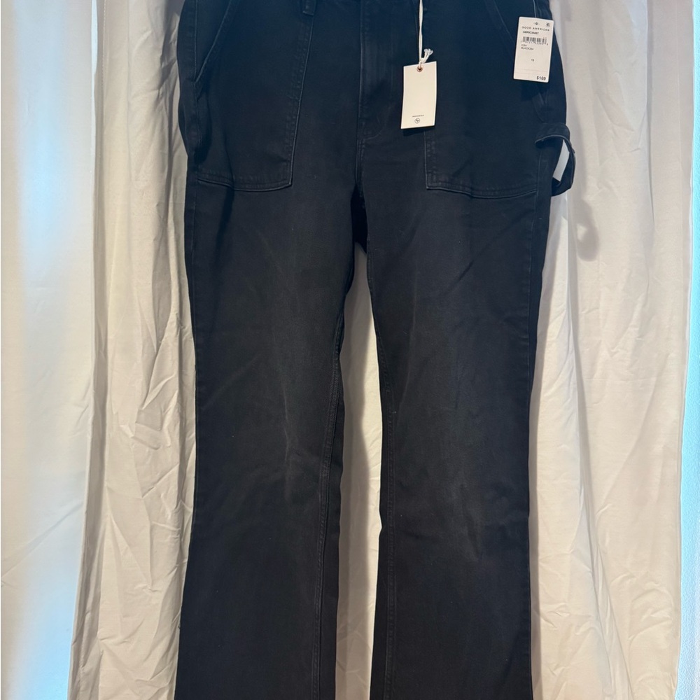 Good American Black Straight-Leg Jeans